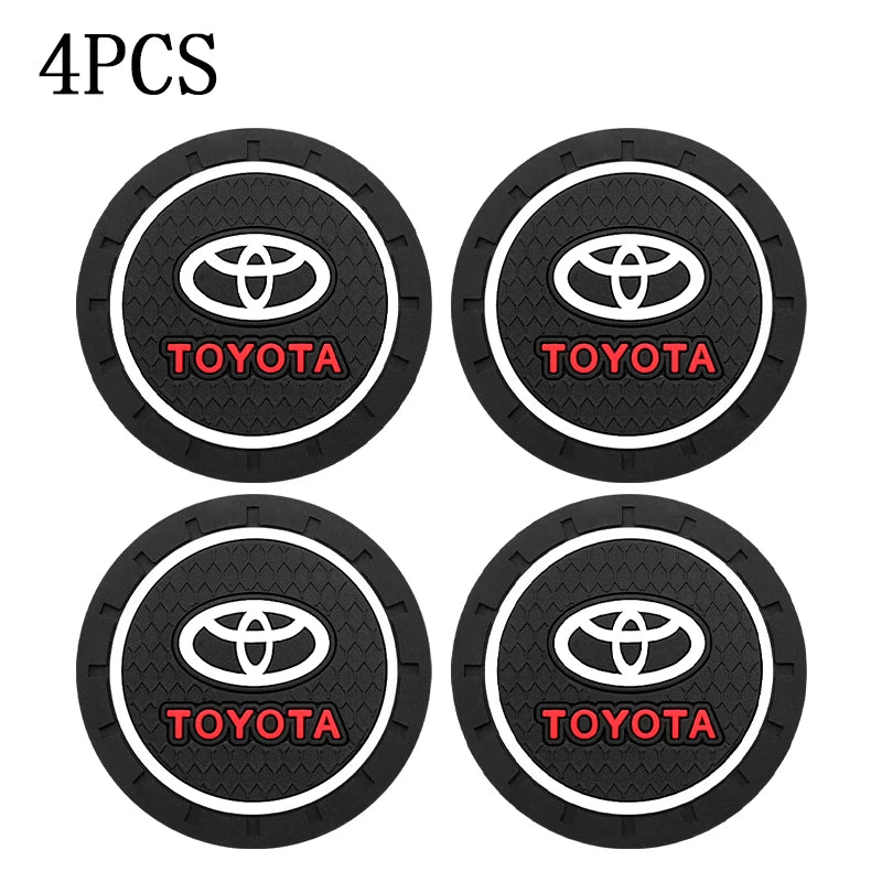 Car Water Coasters Non-Slip Water Cup anti Slip Mat for Gazoo Racing Corolla Yaris Chr Auris Rav4 Auto Interior Accessory