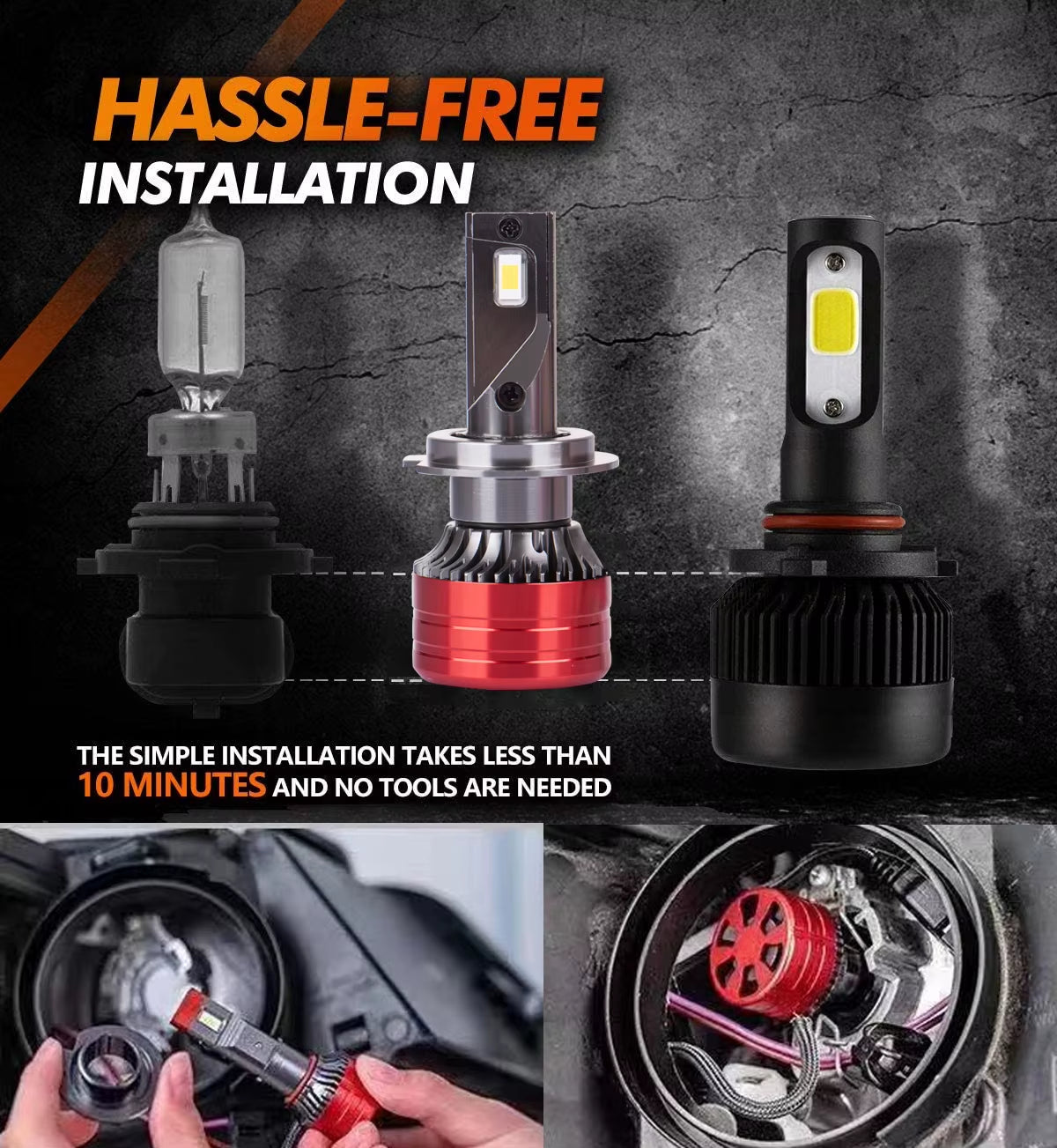 2Pcs Car Headlight H4 H7 H11 9005 9006 H1 LED Auto Bulbs 160W 24000LM Light Lamp 6000K 12V Led Headlight Bulbs