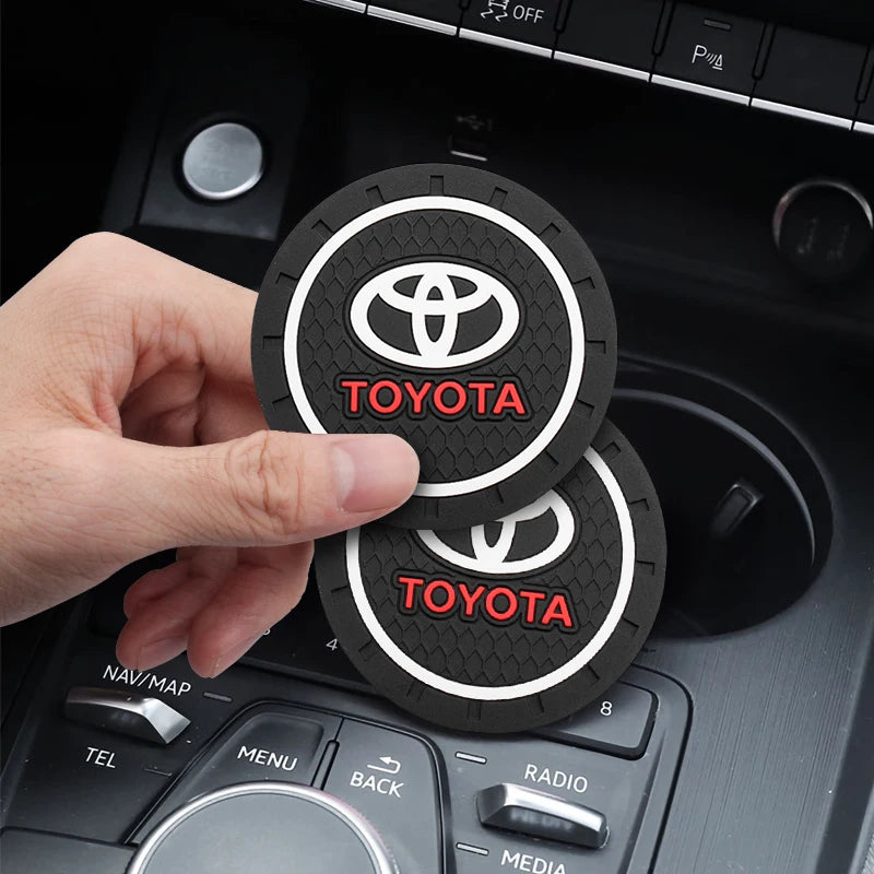 Car Water Coasters Non-Slip Water Cup anti Slip Mat for Gazoo Racing Corolla Yaris Chr Auris Rav4 Auto Interior Accessory