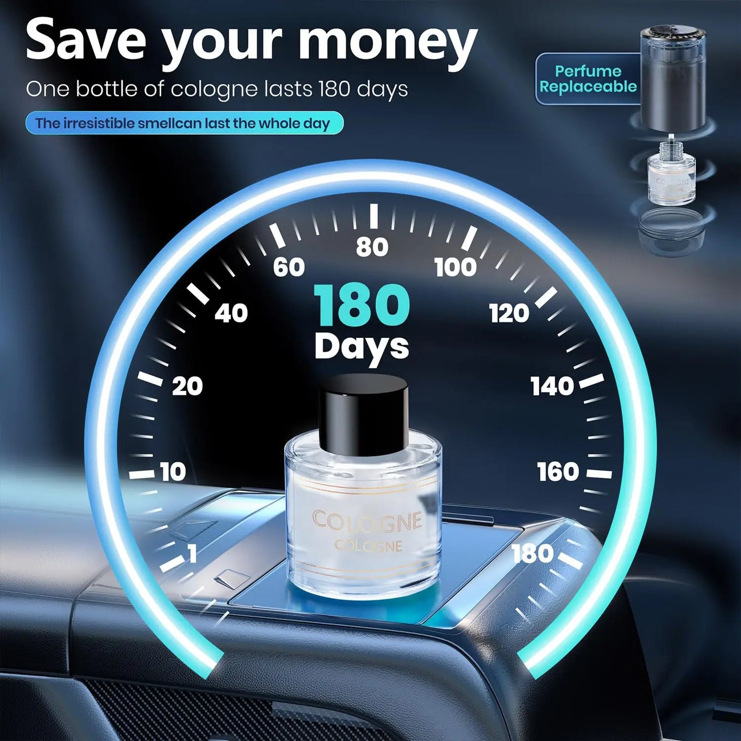 Car Diffuser Fragrance Smart Aroma Air Aromatherapy Humidifier Freshener Rechargeable Interior Accessories Perfume Oil Mounted