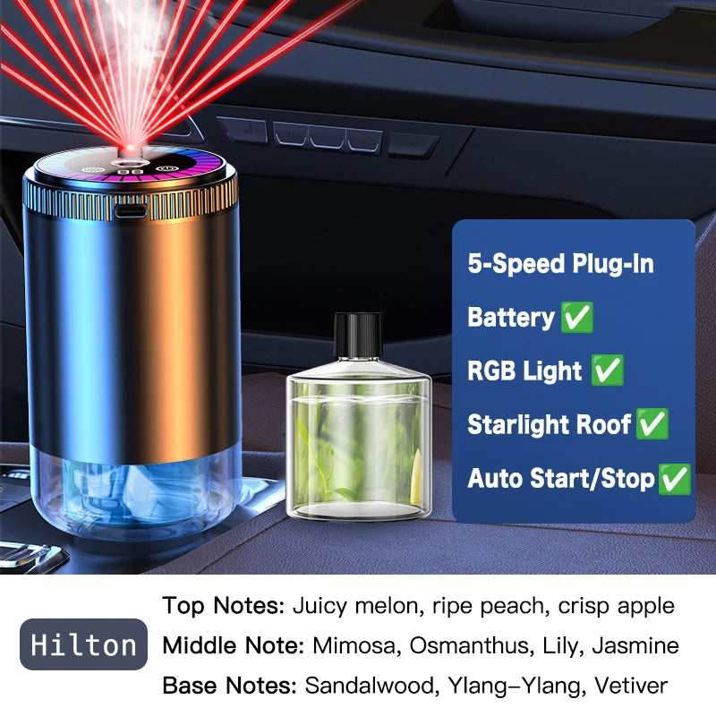 Car Diffuser Fragrance Smart Aroma Air Aromatherapy Humidifier Freshener Rechargeable Interior Accessories Perfume Oil Mounted