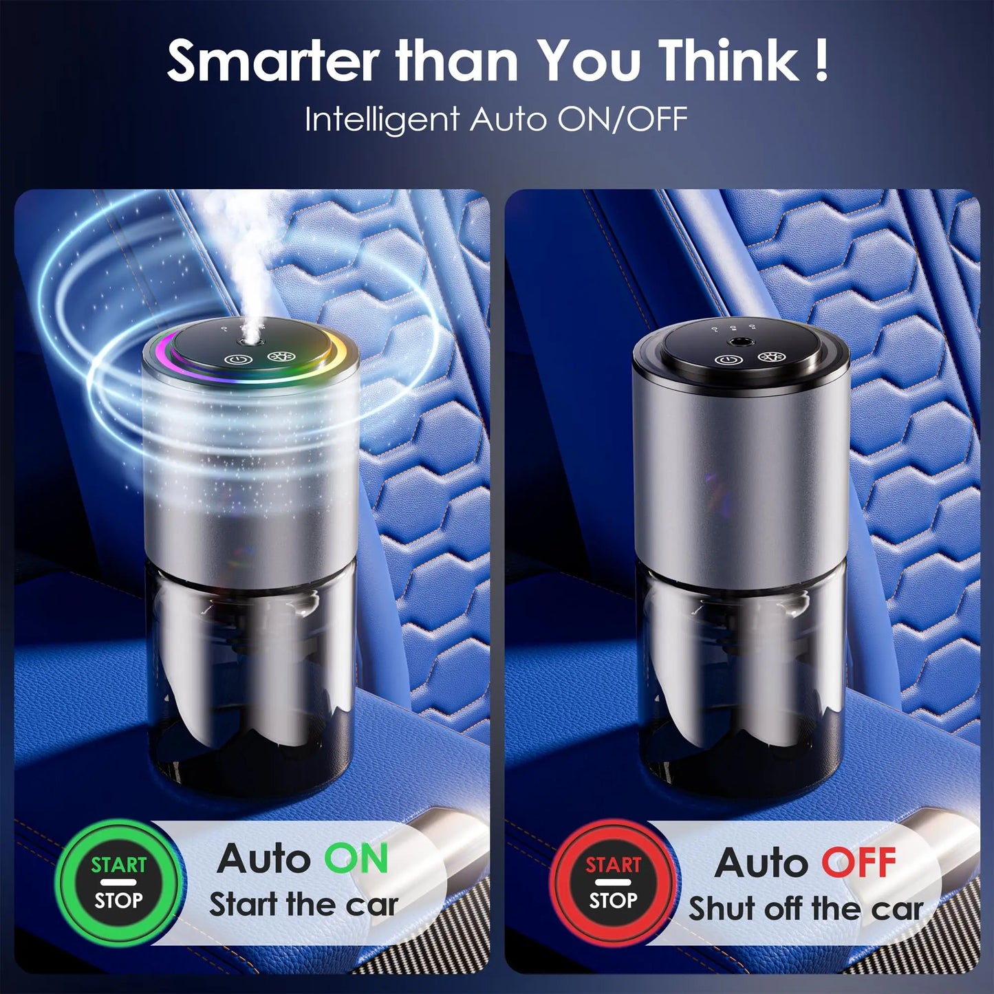 Car Diffuser Fragrance Smart Aroma Air Aromatherapy Humidifier Freshener Rechargeable Interior Accessories Perfume Oil Mounted