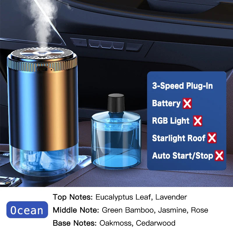 Car Diffuser Fragrance Smart Aroma Air Aromatherapy Humidifier Freshener Rechargeable Interior Accessories Perfume Oil Mounted