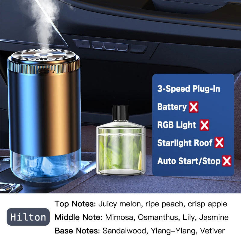 Car Diffuser Fragrance Smart Aroma Air Aromatherapy Humidifier Freshener Rechargeable Interior Accessories Perfume Oil Mounted