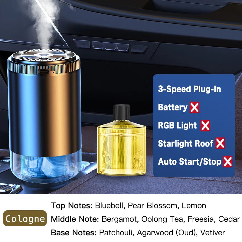 Car Diffuser Fragrance Smart Aroma Air Aromatherapy Humidifier Freshener Rechargeable Interior Accessories Perfume Oil Mounted