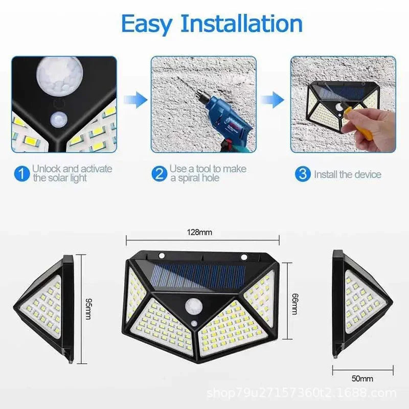 1-8Pcs Multifunctional LED Solar Light with Motion Sensor Outdoor Garden Courtyard Waterproof Decoration 140° Lighting Wall Lamp