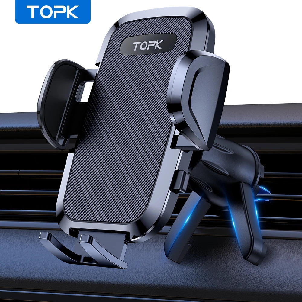 TOPK D36-S Car Phone Holder Mount - Metal Hook Cell Phone Holder for Car Air Vent for All Phones