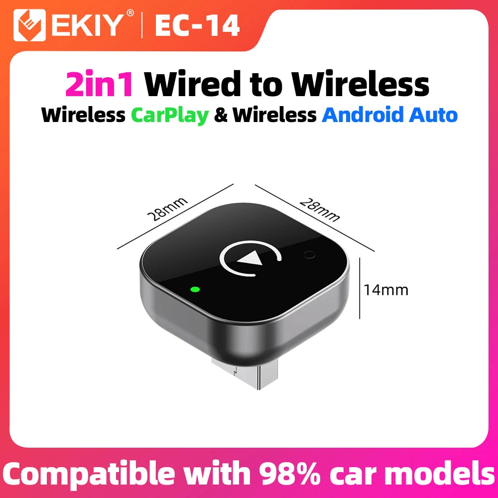 2 In 1 Wireless Carplay Dongle Wireless Android Auto/ Apple Carplay Adapter AI Smart Box for Car with Wired Carplay Car Intelligent Systems
