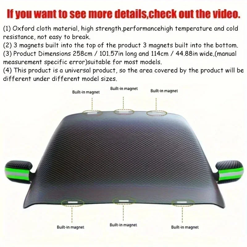 Universal Suv Snow Protector Universal Car Windshield Snow Cover with Magnets Premium Oxford Cloth Frost Protection for Winter