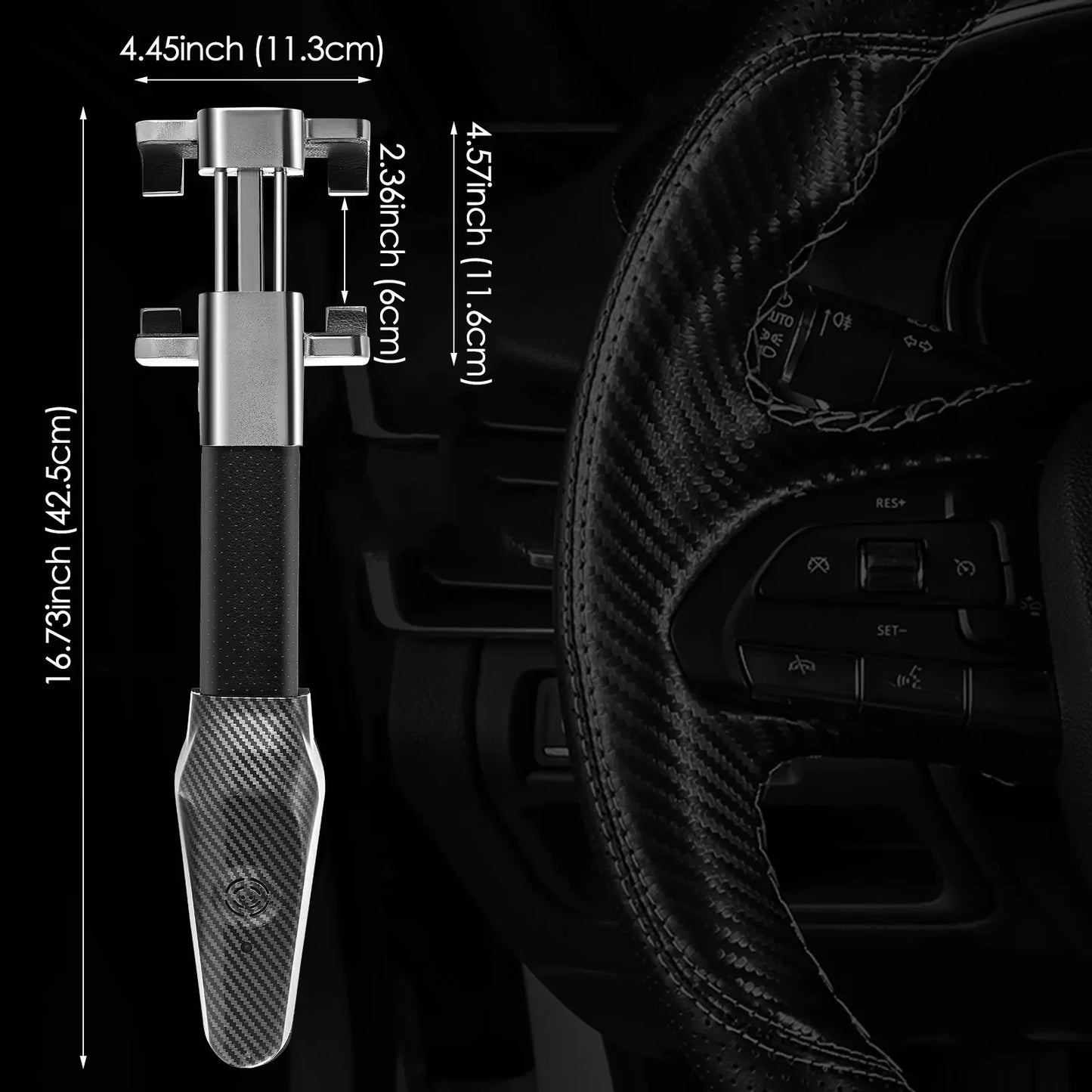 Steering Wheel Lock with Alarm 120Db Steering Wheel Crook Locks for Cars Lock Anti-Theft Device Heavy Duty Alloy Steel General