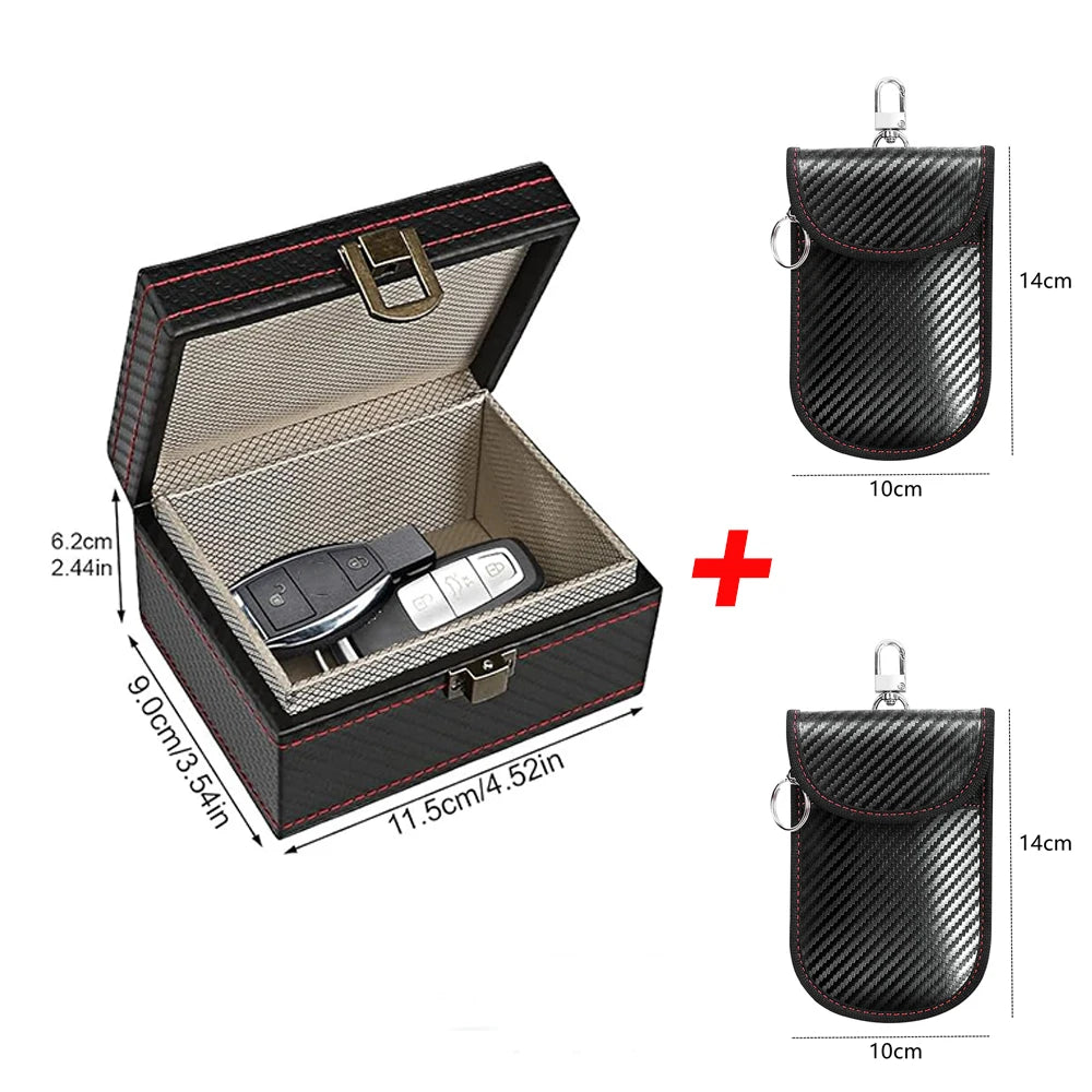 Anti Theft Faraday Box with Bag for Key Fob Cage RFID Faraday Key Fob Protector Radiation-Proof Mobile Phone Box Car Keyless