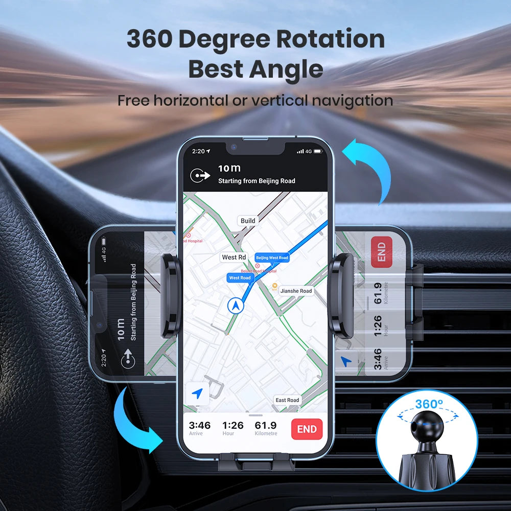 TOPK D36-S Car Phone Holder Mount - Metal Hook Cell Phone Holder for Car Air Vent for All Phones