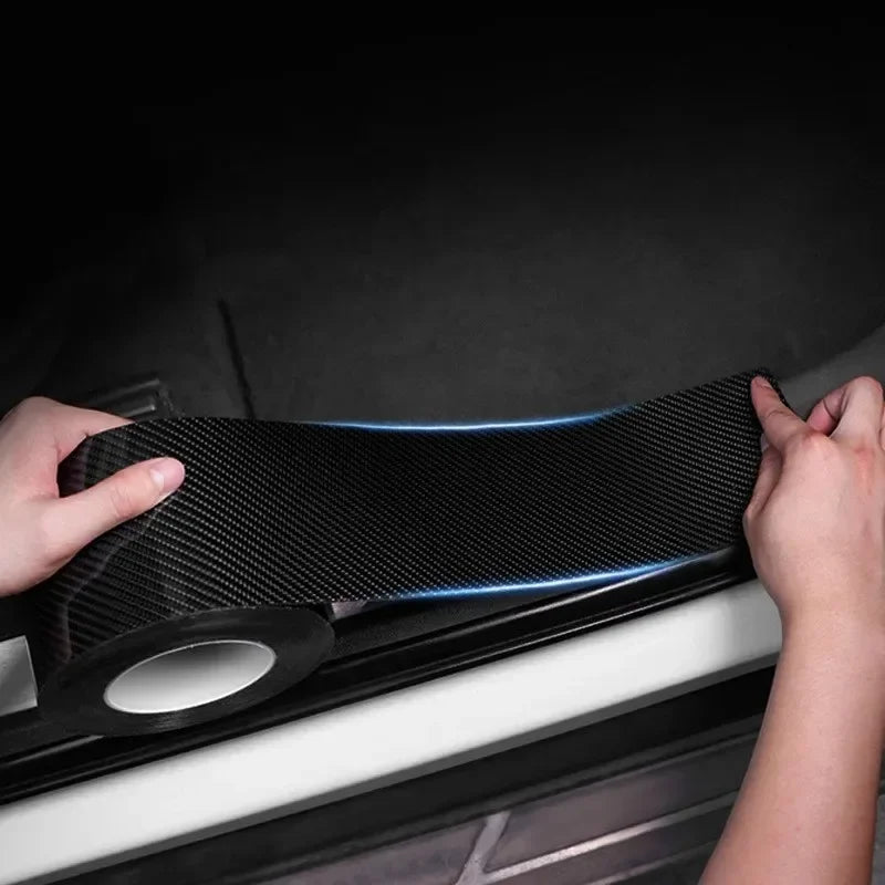 1-2Pcs Nano Carbon Fiber Car Sticker Paste Protector Strip DIY Automotive Protective Film Auto Door Sill Side anti Scratch Tape