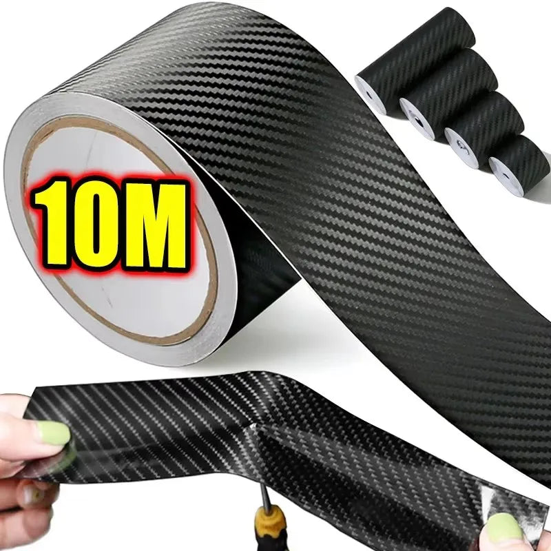 1-2Pcs Nano Carbon Fiber Car Sticker Paste Protector Strip DIY Automotive Protective Film Auto Door Sill Side anti Scratch Tape