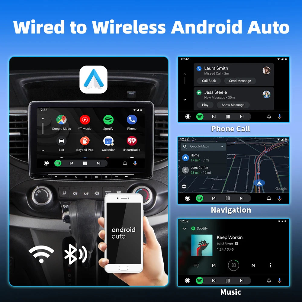 2 In 1 Wireless Carplay Dongle Wireless Android Auto/ Apple Carplay Adapter AI Smart Box for Car with Wired Carplay Car Intelligent Systems