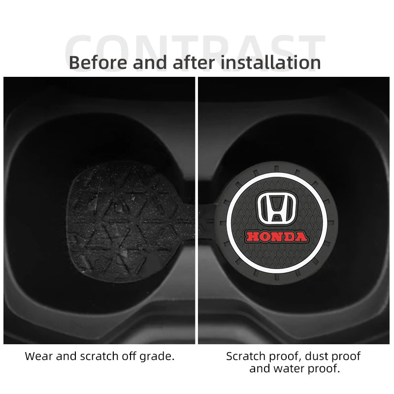 Car Coaster Water Cup Bottle Holder Anti-Slip Pad Mat Silica Gel Waterproof for Odyssey Spirior CR-V Civic City Accord