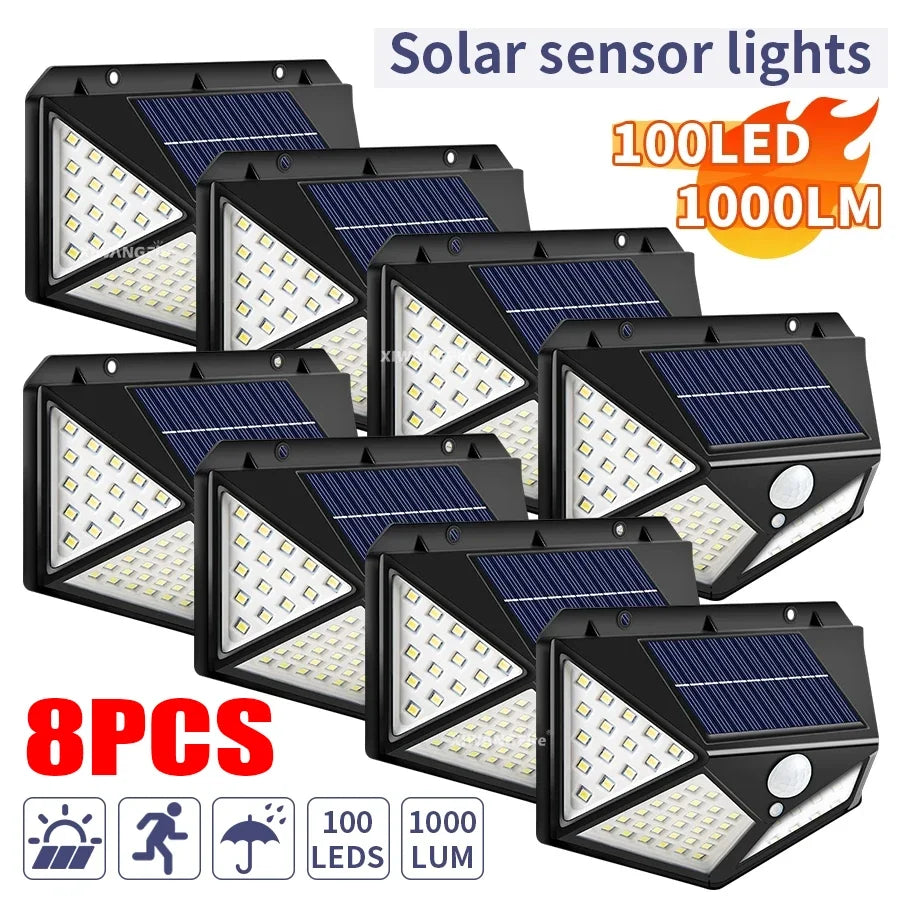 1-8Pcs Multifunctional LED Solar Light with Motion Sensor Outdoor Garden Courtyard Waterproof Decoration 140° Lighting Wall Lamp