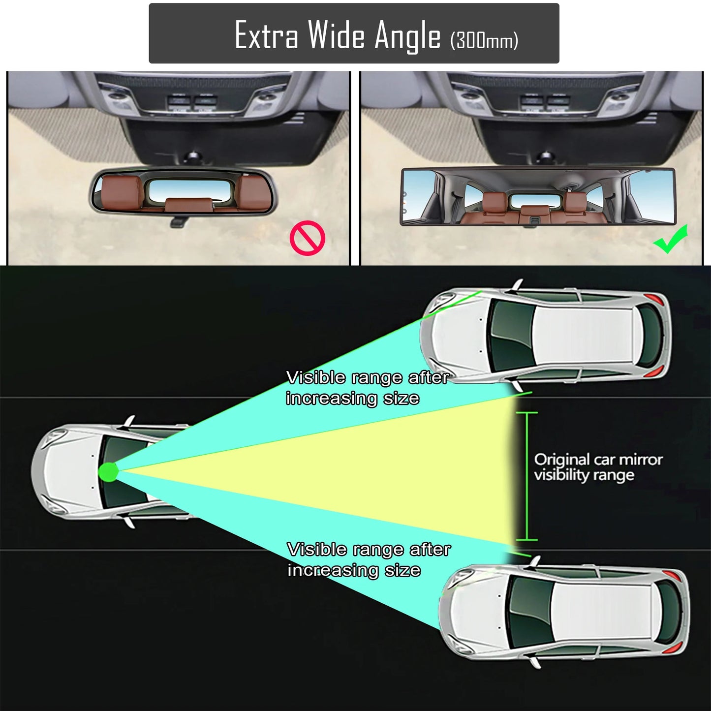 Universal anti Glare Wide Angle Convex Rearview Mirror Car Interior Rear View Baby Child Seat Watch Blue Sun Visor Goggle Safety