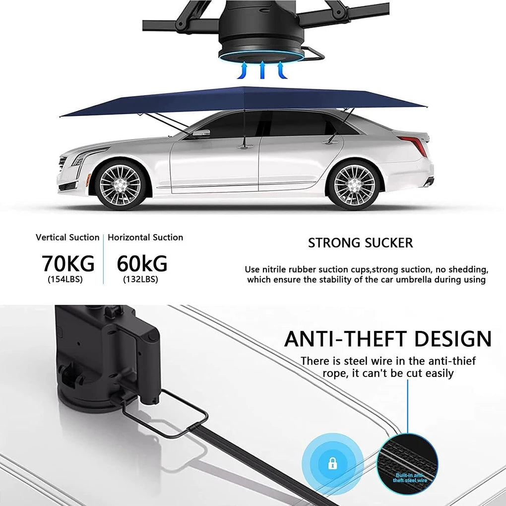 Car Umbrella Fully-Automatic Awning Tent Auto Smart Insulated Cover Outdoor Waterproof Folded Canopy Cover Sun Shade Car Tent