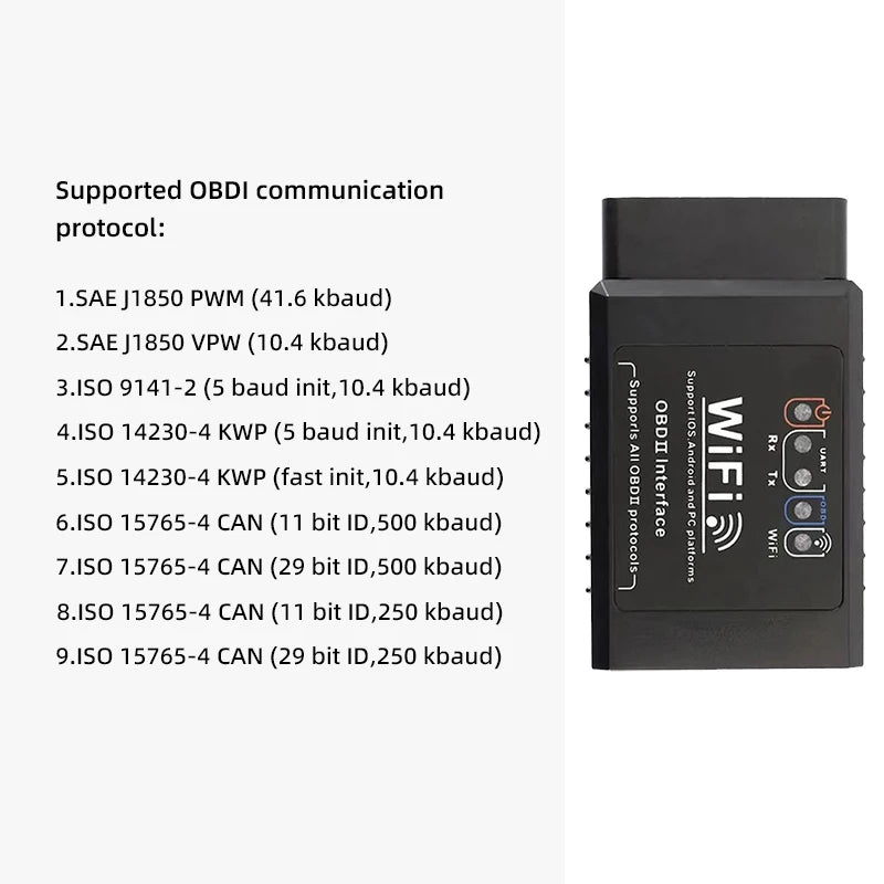 OBD2 WIFI ELM327 V1.5 Scanner Car Code Reader Diagnostic Tool for Iphone IOS /Android Automotive Fault Detector