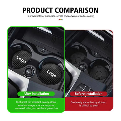 Leather Car Coaster Anti-Slip Water Cup Slot Pad for Toyota Corolla Yaris Aygo Prius RAV4 Crown CHR Camry Auris Verso