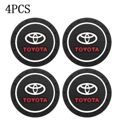 Car Water Coasters Non-Slip Water Cup anti Slip Mat for  Gazoo Racing Corolla Yaris Chr Auris Rav4 Auto Interior Accessory
