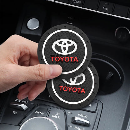 Car Water Coasters Non-Slip Water Cup anti Slip Mat for  Gazoo Racing Corolla Yaris Chr Auris Rav4 Auto Interior Accessory
