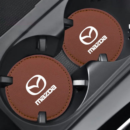 Car Interior Leather Coaster Water Cup Bottle Holder Anti-Slip Pad Mat for Mazda 2 3 6 8 RX8 MX3 CX4 CX-5 CX-7 CX-9 CX-3 Atenza