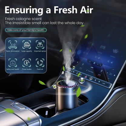 Car Diffuser Fragrance Smart Aroma Air Aromatherapy Humidifier Freshener Rechargeable Interior Accessories Perfume Oil Mounted