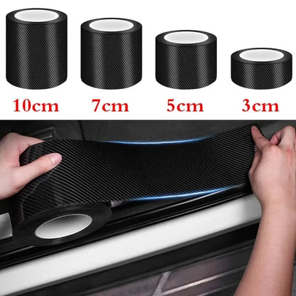 1-2Pcs Nano Carbon Fiber Car Sticker Paste Protector Strip DIY Automotive Protective Film Auto Door Sill Side anti Scratch Tape