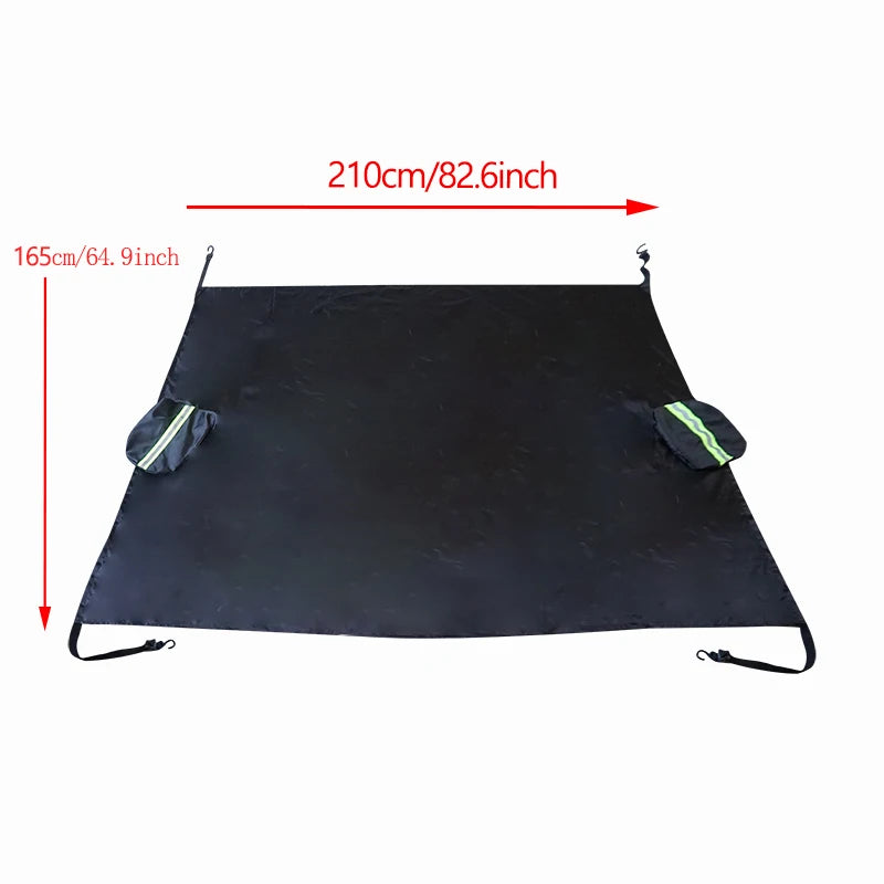 Universal Oxford Fabric Car Front Windscreen Cover Car Windshield Snow Sun Shade Cover with Reflective Stripe Winter Snow Cover