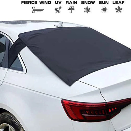 Universal Oxford Fabric Car Front Windscreen Cover Car Windshield Snow Sun Shade Cover with Reflective Stripe Winter Snow Cover