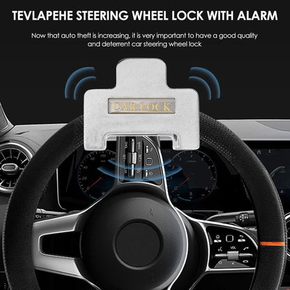 Steering Wheel Lock with Alarm 120Db Steering Wheel Crook Locks for Cars Lock Anti-Theft Device Heavy Duty Alloy Steel General