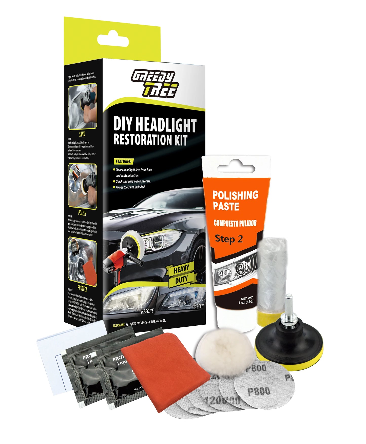 Car Headlight Polish Restoration Kit Automotive Headlight Care Tool Headlight Restoration Kit Car Headlight Restoration Liquid