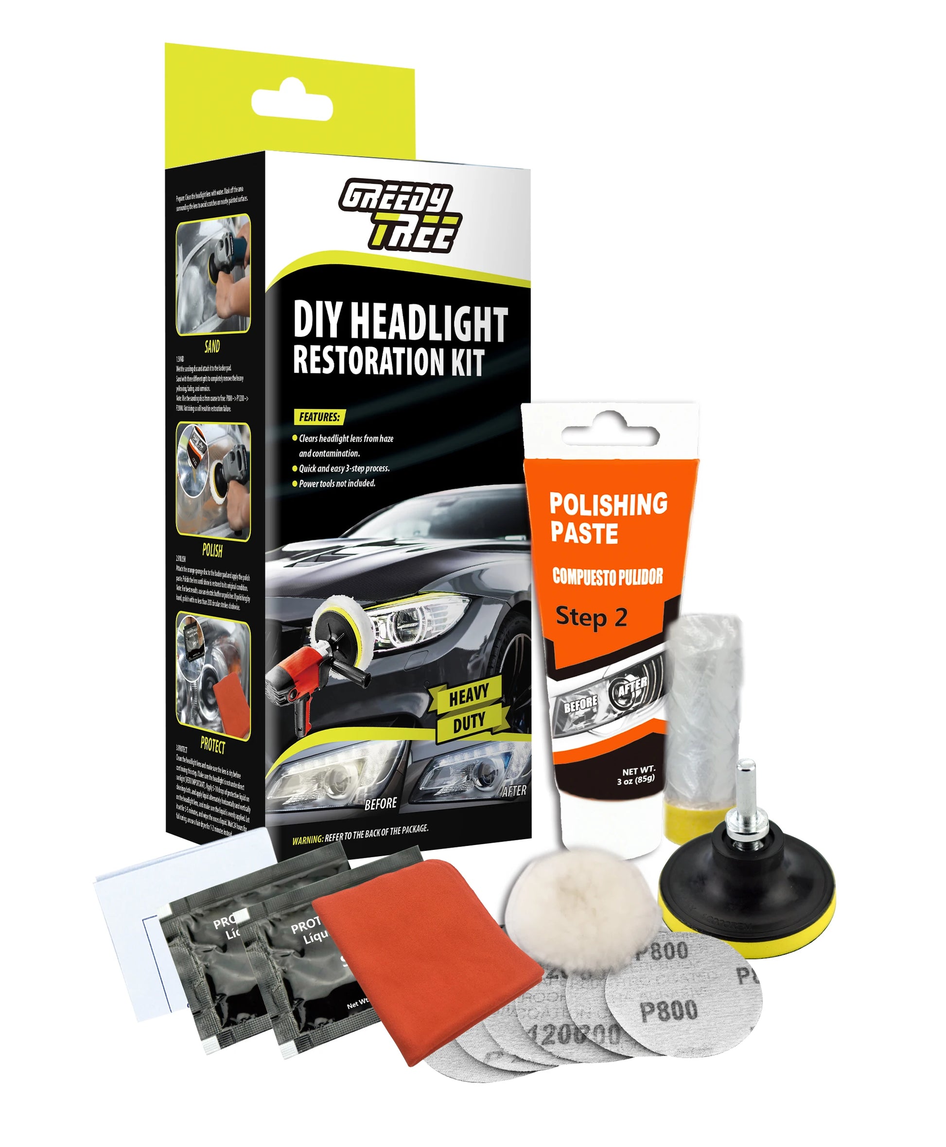 Car Headlight Polish Restoration Kit Automotive Headlight Care Tool Headlight Restoration Kit Car Headlight Restoration Liquid