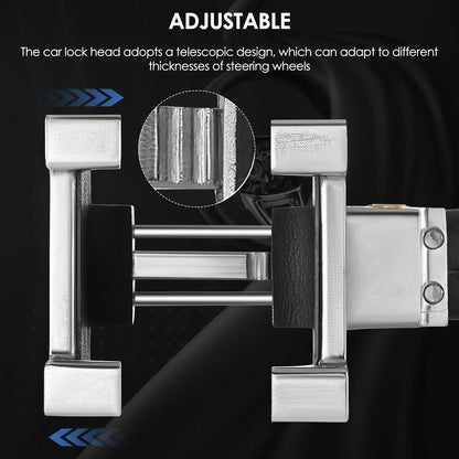 Steering Wheel Lock with Alarm 120Db Steering Wheel Crook Locks for Cars Lock Anti-Theft Device Heavy Duty Alloy Steel General