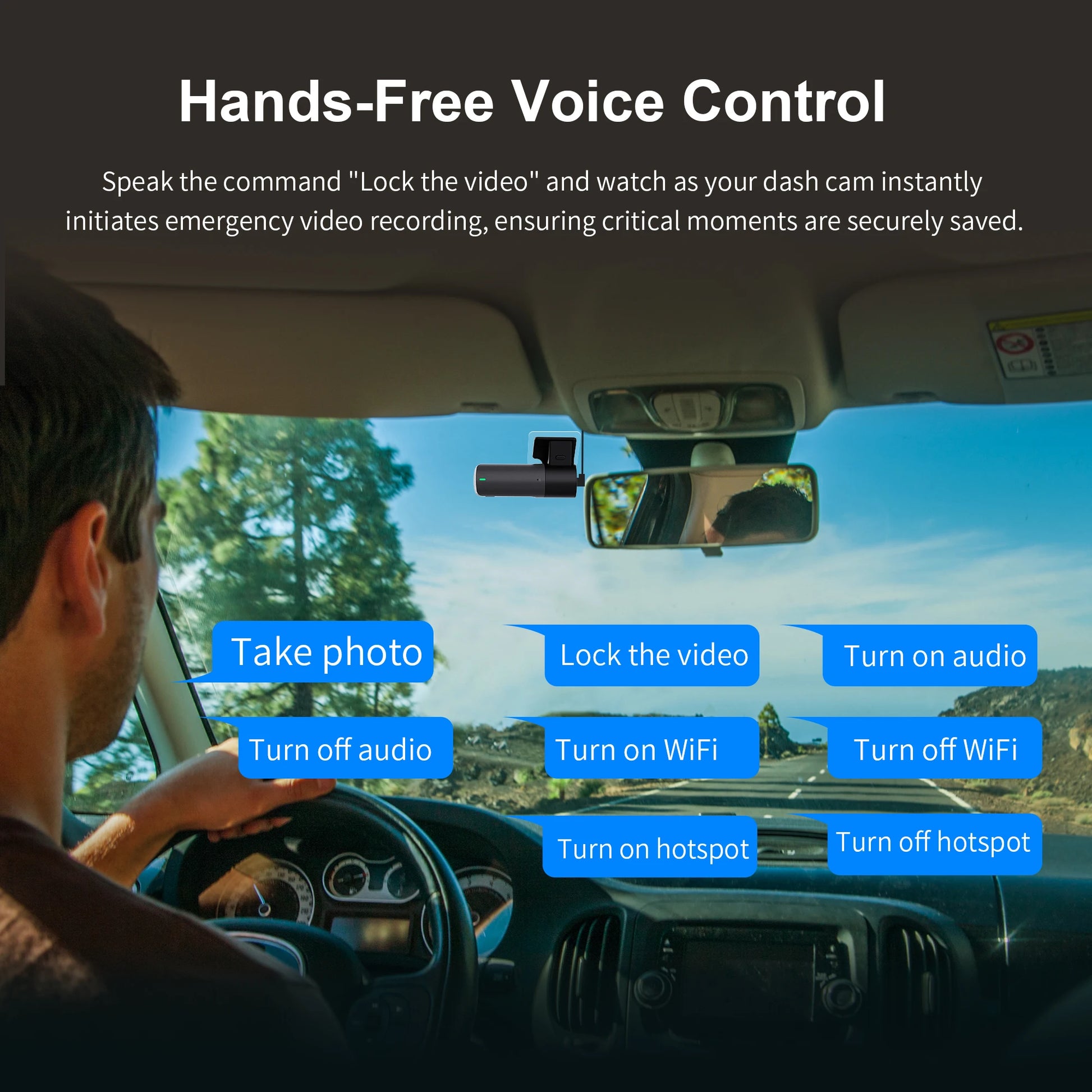 Dash Cam for Cars D5 Video Recorder 2K Dash Camera QHD DVR Voice Control 24H Parking Wifi APP Monitor WDR G-Sensor Dashcam