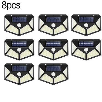 1-8Pcs Multifunctional LED Solar Light with Motion Sensor Outdoor Garden Courtyard Waterproof Decoration 140° Lighting Wall Lamp
