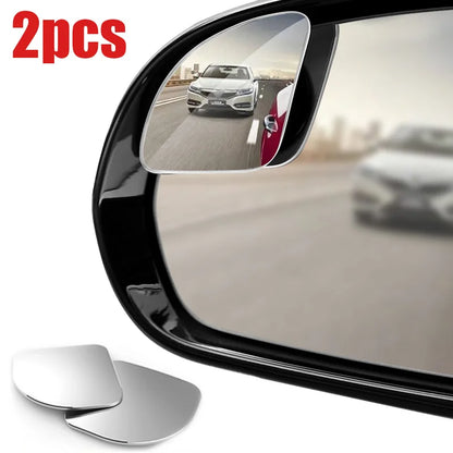 2Pcs round Frame Convex Blind Spot Mirror Safety Driving Wide-Angle 360 Degree Adjustable Clear Rearview Mirror Car Accessories
