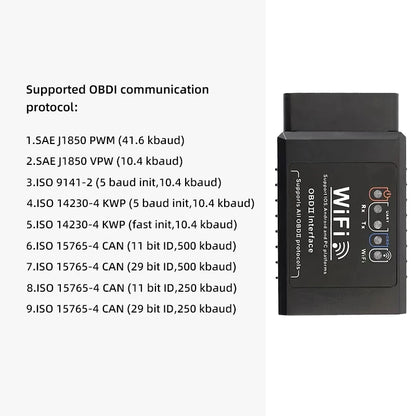 OBD2 WIFI ELM327 V1.5 Scanner Car Code Reader Diagnostic Tool for Iphone IOS /Android Automotive Fault Detector
