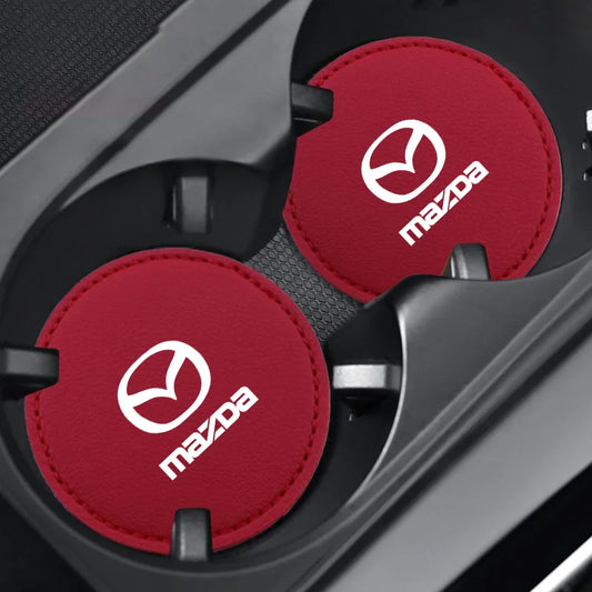 Car Interior Leather Coaster Water Cup Bottle Holder Anti-Slip Pad Mat for Mazda 2 3 6 8 RX8 MX3 CX4 CX-5 CX-7 CX-9 CX-3 Atenza
